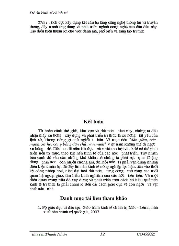 image for page Xây dựng và phát triển kinh tế tri thức ở Việt Nam Lý luận thực trạng và Giải pháp