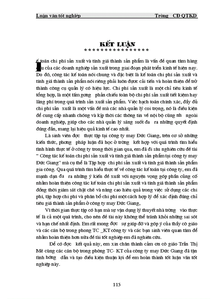 image for page Tình hình thực tế công tác tổ chức Kế toán tập hợp Chi phí sản xuất và tính Giá thành sản phẩm tại Công ty may Đức Giang