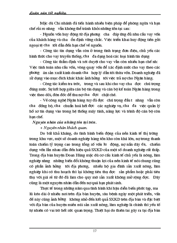 image for page Một số Giải pháp phòng ngừa và hạn chế rủi ro tín dụng tại Chi nhánh Ngân hàng Nông nghiệp và Phát triển Nông thôn huyện Đoan Hùng