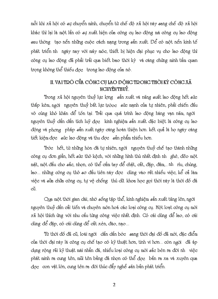 image for page Triết mác Vai trò của công cụ lao động trong thời kỳ công xã nguyên thuỷ