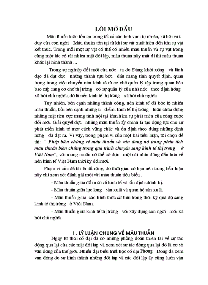 image for page Phép biện chứng về mâu thuẫn và vận dụng nó trong phân tích mâu thuẫn biện chứng trong quá trình chuyến sang Kinh tế Thị trường ở Việt Nam