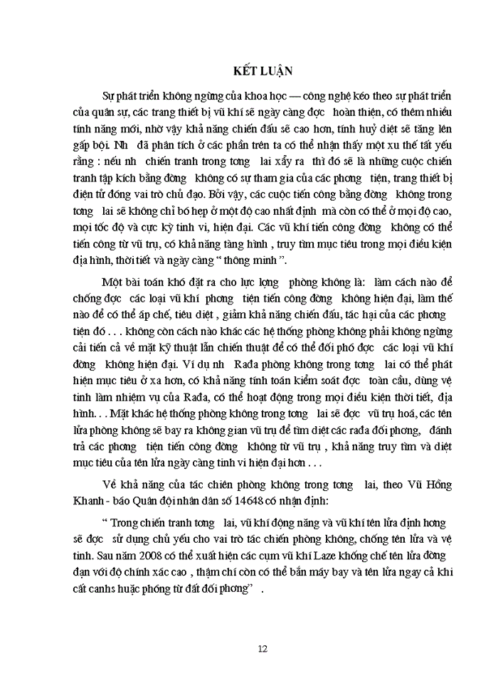 image for page Phân tích vai trò tác chiến của lực lượng phòng không không quân trong chiến tranh công nghệ cao