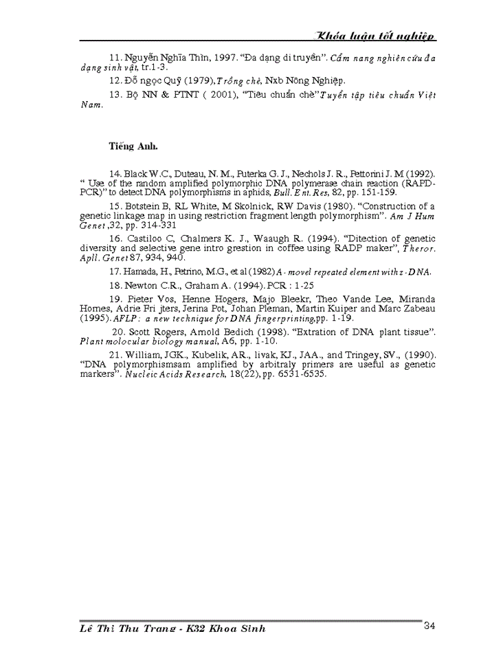image for page Nghiên cứu đa dạng di truyền các giống dòng chè thu thập ở Việt Nam