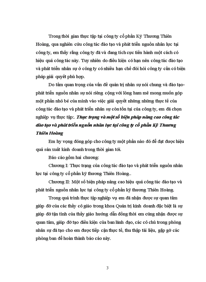 image for page Thực trạng và Một số biện pháp nâng cao công tác đào tạo và phát triển nguồn nhân lực tại Công ty cổ phần Kỹ Thương Thiên Hoàng