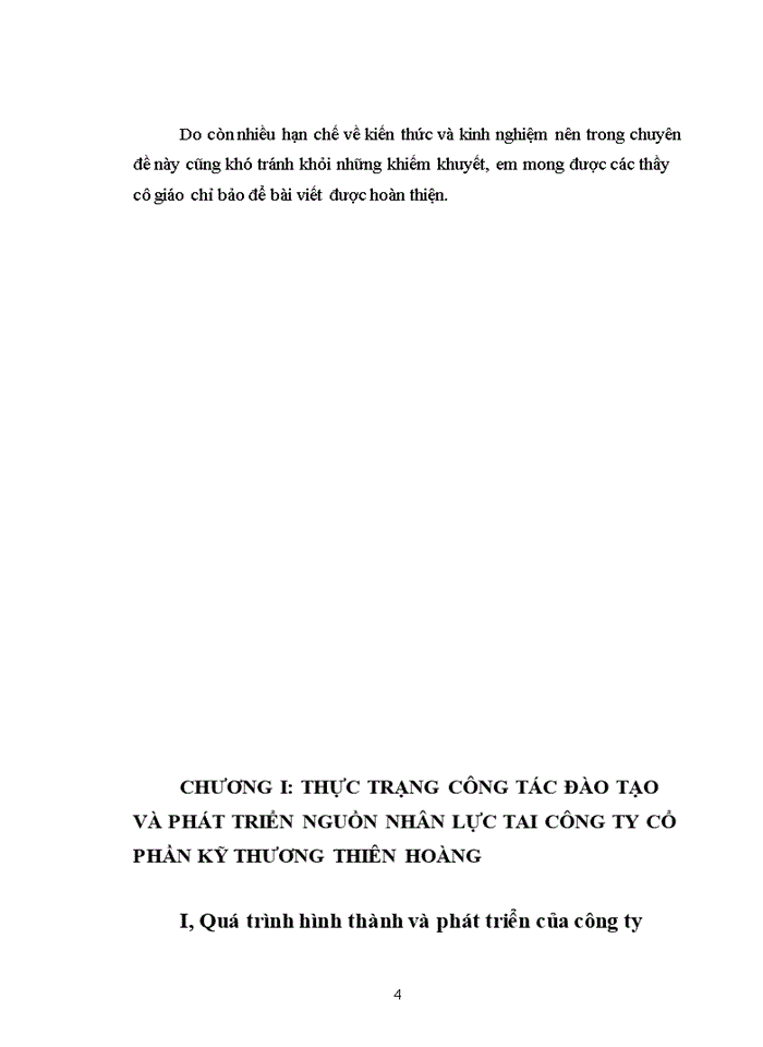 image for page Thực trạng và Một số biện pháp nâng cao công tác đào tạo và phát triển nguồn nhân lực tại Công ty cổ phần Kỹ Thương Thiên Hoàng
