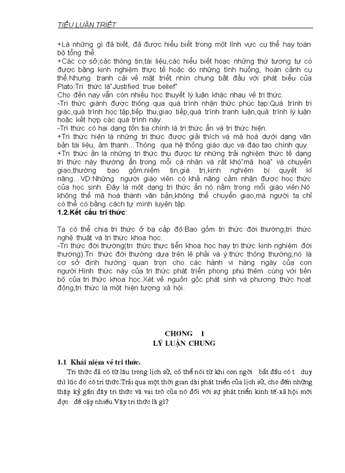 image for page Khái niệm tri thức và kết cấu của tri thức