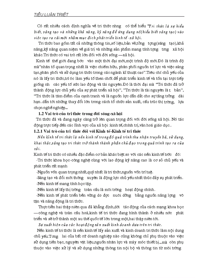 image for page Khái niệm tri thức và kết cấu của tri thức