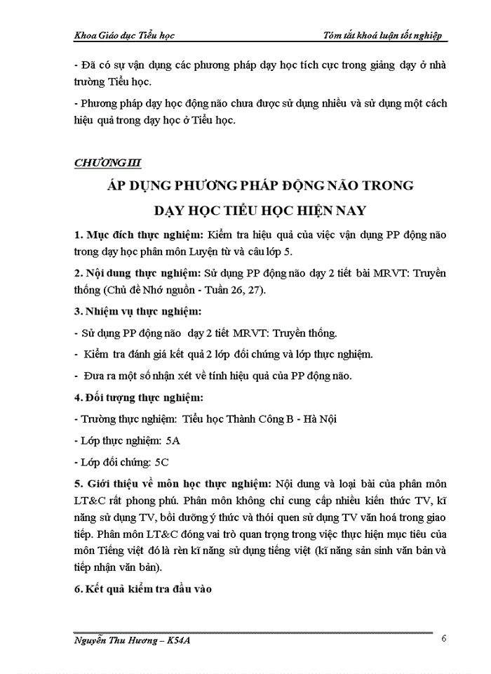 image for page Nghiên cứu việc vận dụng phương pháp dạy học động não trong phân môn Luyện từ và câu lớp 5 ở Tiểu học