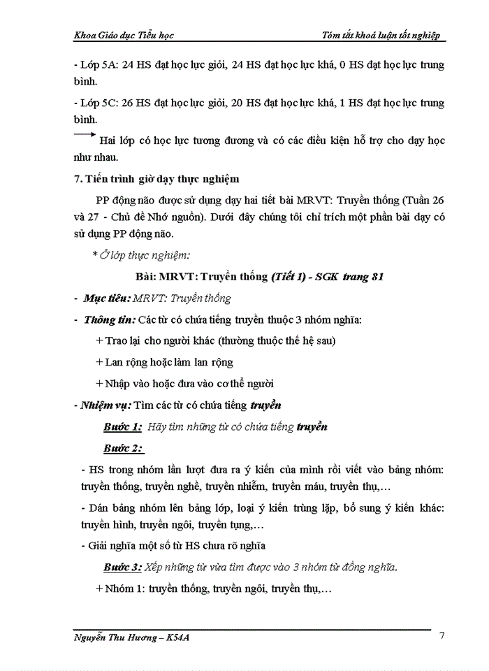 image for page Nghiên cứu việc vận dụng phương pháp dạy học động não trong phân môn Luyện từ và câu lớp 5 ở Tiểu học