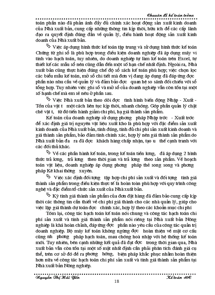 image for page Tổ chức hạch toán Chi phí sản xuất và tính Giá thành sản phẩm tại Nhà xuất bản Nông nghiệp