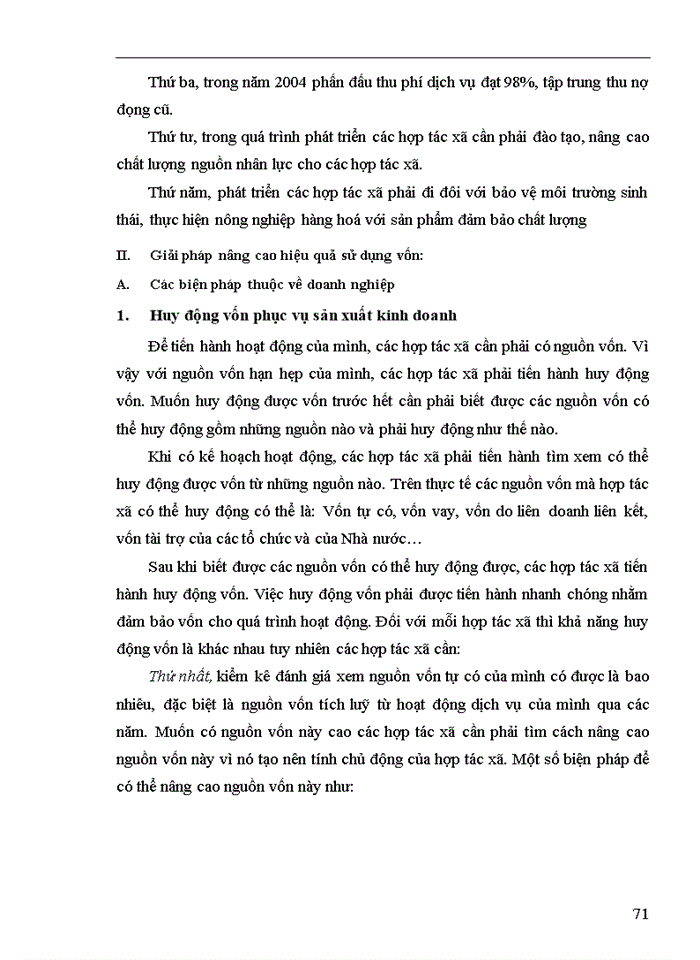 image for page Thực trạng và Giải pháp nâng cao hiệu quả sử dụng vốn của các hợp tác xã nông nghiệp ở huyện Gia Lâm