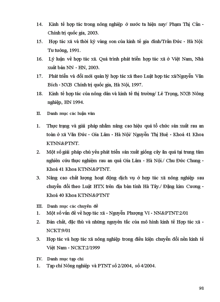 image for page Thực trạng và Giải pháp nâng cao hiệu quả sử dụng vốn của các hợp tác xã nông nghiệp ở huyện Gia Lâm