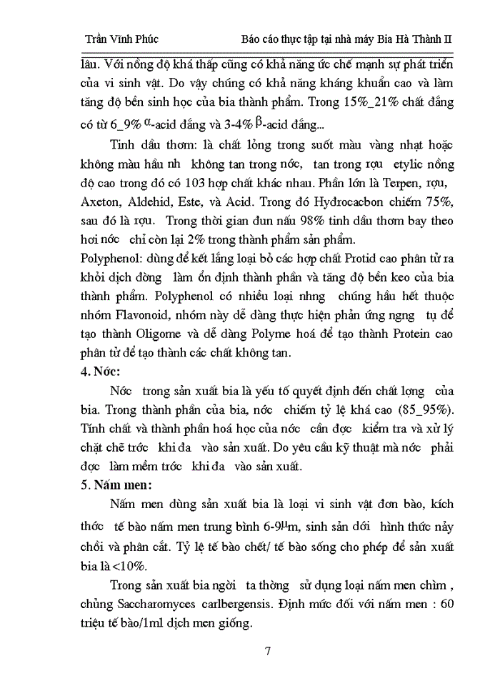 image for page Báo cáo thực tập tại nhà mỏy Bia Hà Thành II