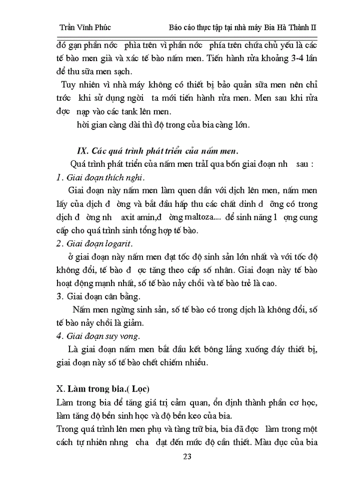 image for page Báo cáo thực tập tại nhà mỏy Bia Hà Thành II