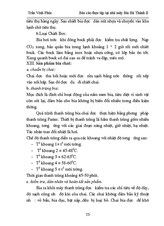 image for page Báo cáo thực tập tại nhà mỏy Bia Hà Thành II