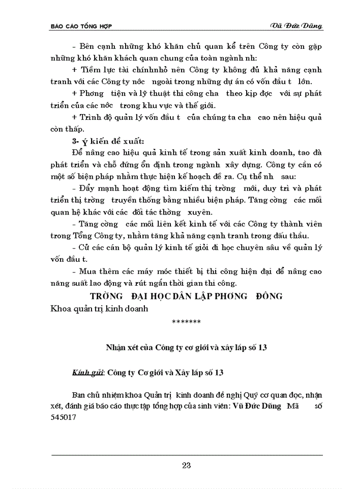 image for page Báo cáo Thực tập tại Công ty Cơ giới và Xây lắp số 13