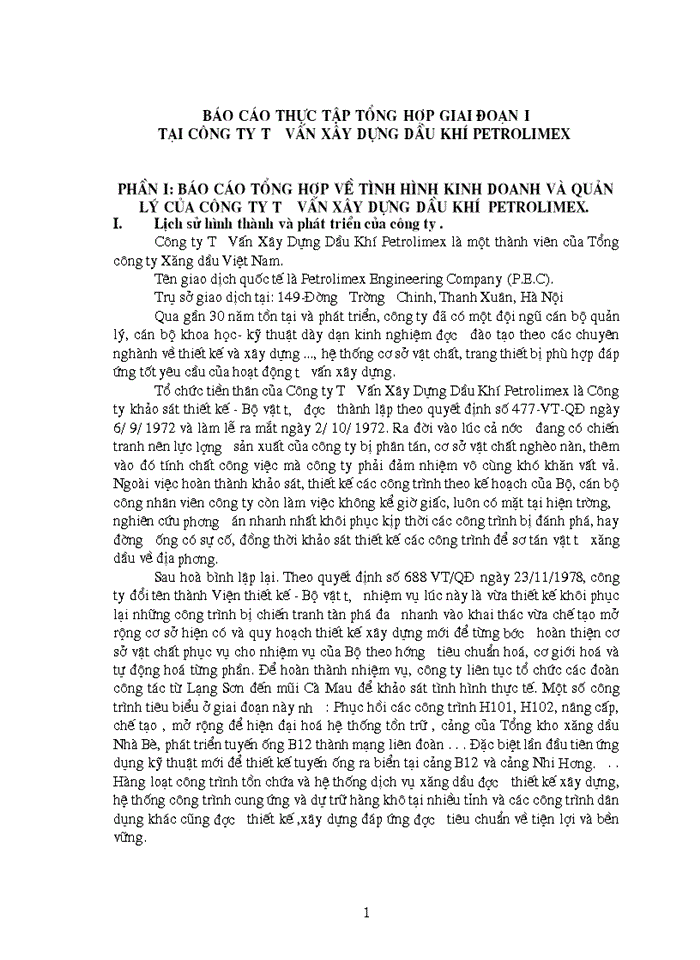image for page Báo cáo Tại giai đoạn i tại Công ty tư vấn Xây dựng Dầu khí petrolimex