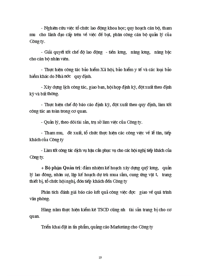 image for page Báo cáo Những hoạt động chính của văn phòng Công ty Xây dựngCN- Hà