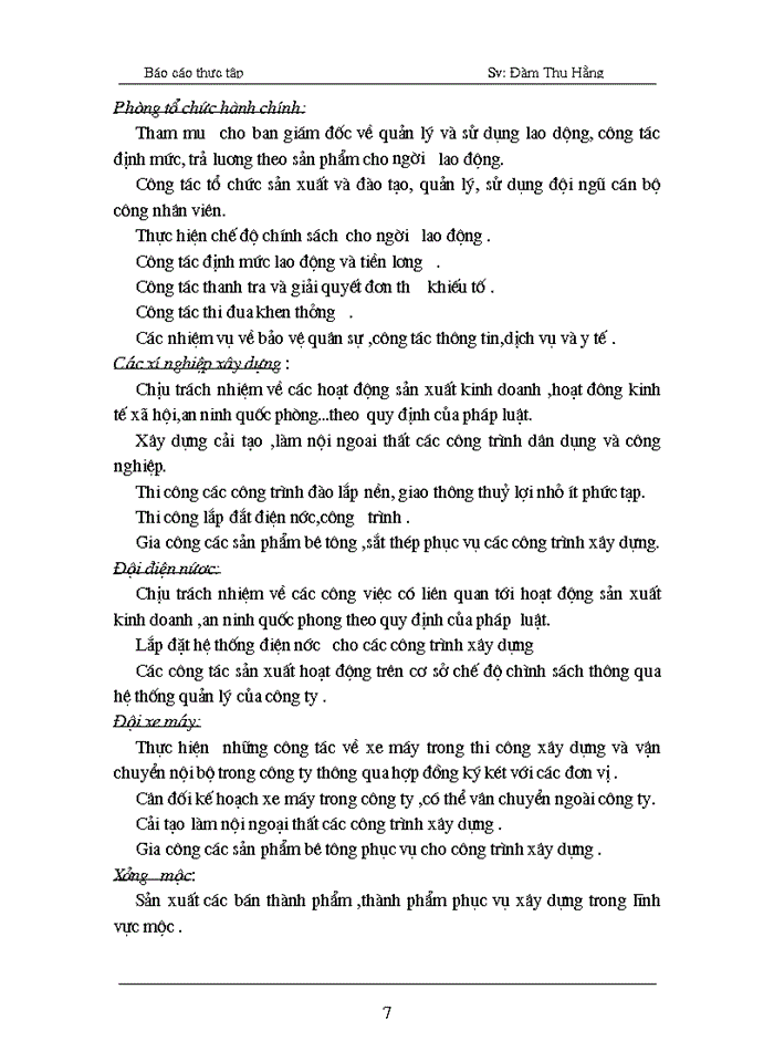 image for page Những hoạt động chính của văn phòng Công ty Xây dựngCN- Hà