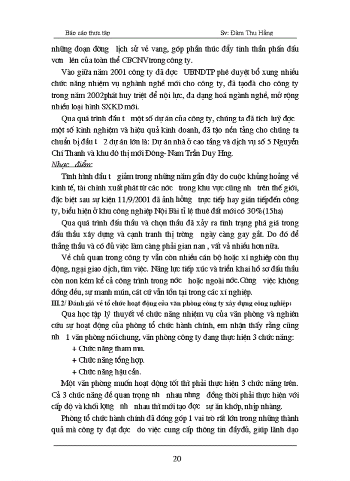 image for page Những hoạt động chính của văn phòng Công ty Xây dựngCN- Hà