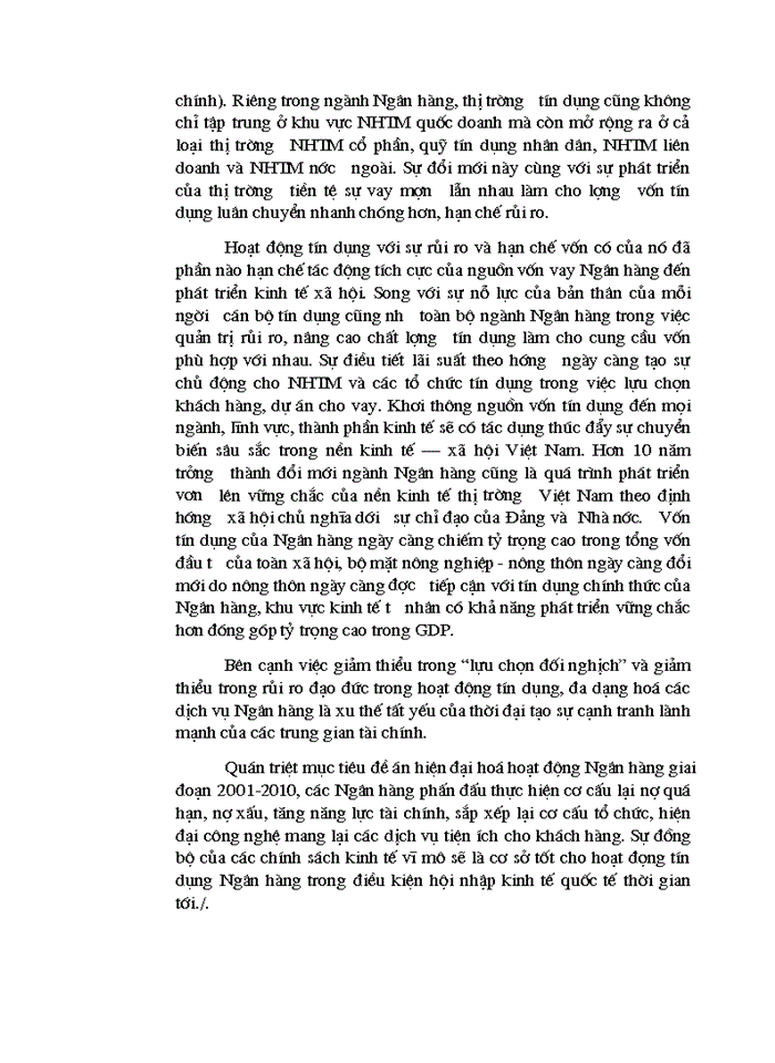 image for page Đánh giá thực trạng hoạt động tín dụng của hệ thống Ngân hàng Thương mại Việt Nam hiện nay