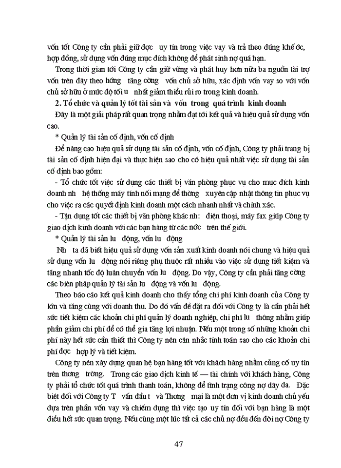 image for page Một số biện pháp nhằm nâng cao hiệu quả sử dụng vốn của Công ty Tư vấn đầu tư và Thương mại