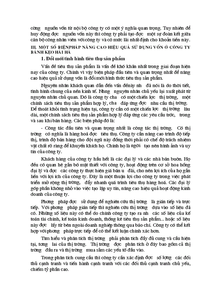 image for page Một số Giải pháp cho vấn đề huy động và sử dụng vốn có hiệu quả tại Công ty bánh kẹo Hải Hà