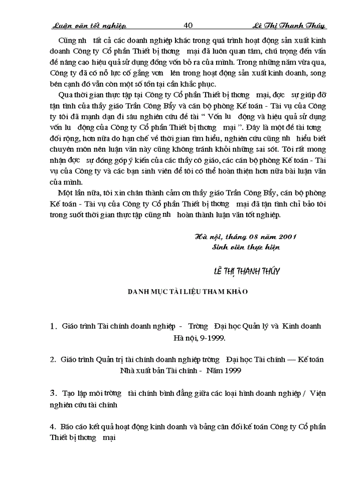 image for page Vốn lưu động và hiệu quả sử dụng Vốn lưu động tại Công ty Cổ phần Thiết bị Thương mại