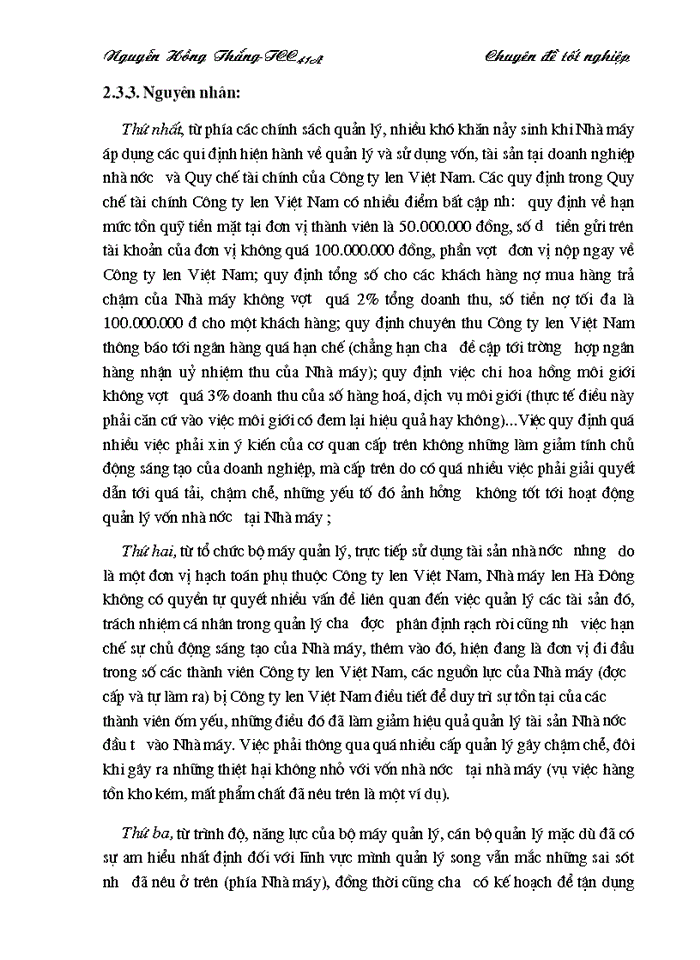 image for page Quản lý vốn nhà nước tại Doanh nghiệp nhà nước Nghiên cứu vận dụng tại Nhà máy len Hà Đông
