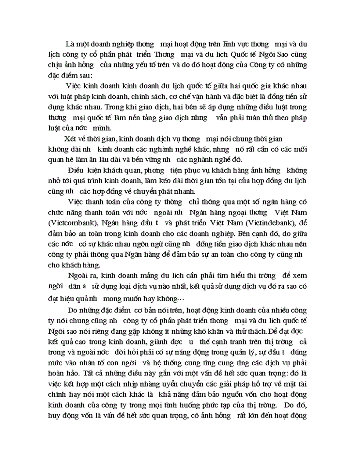 image for page Huy động vốn ở Công ty Cổ Phần phát triển Thương mại và du lịch Ngôi Sao