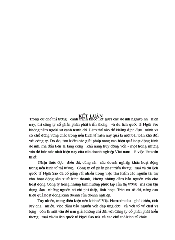 image for page Huy động vốn ở Công ty Cổ Phần phát triển Thương mại và du lịch Ngôi Sao