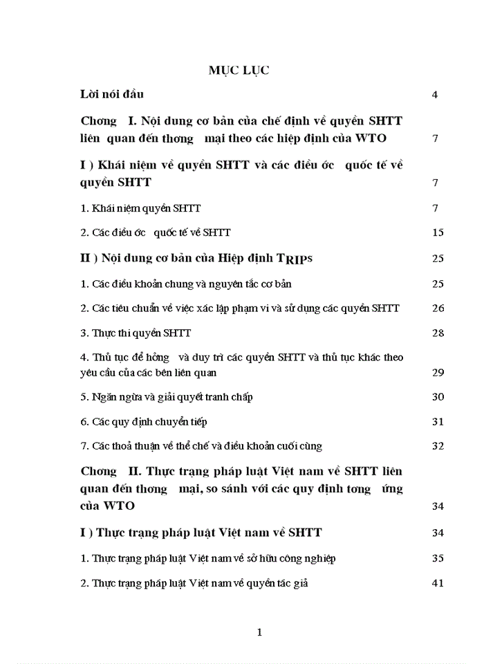 Báo cáo Chế định về quyền SHTT liên quan đến Thương mại của WTO và việc hoàn th0iện các quy định tương ứng của Việt Nam