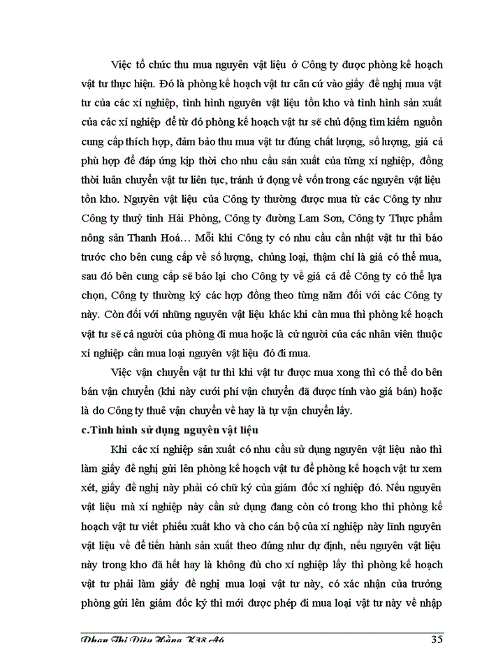 image for page Công tác Kế toán Nguyên vật liệu tại Công ty Rượu Hà Nội