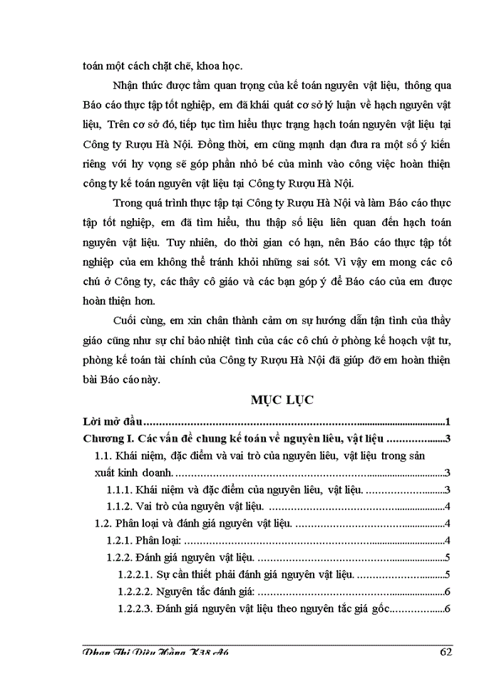 image for page Công tác Kế toán Nguyên vật liệu tại Công ty Rượu Hà Nội