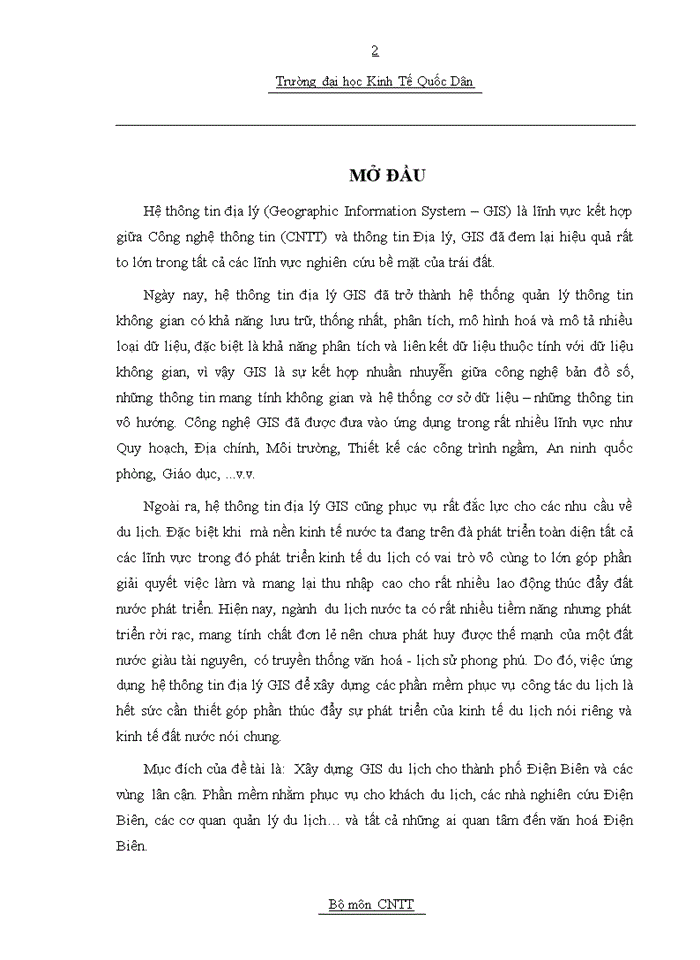 image for page Xừy dựng GIS du lịch cho thành phố Điện Biên