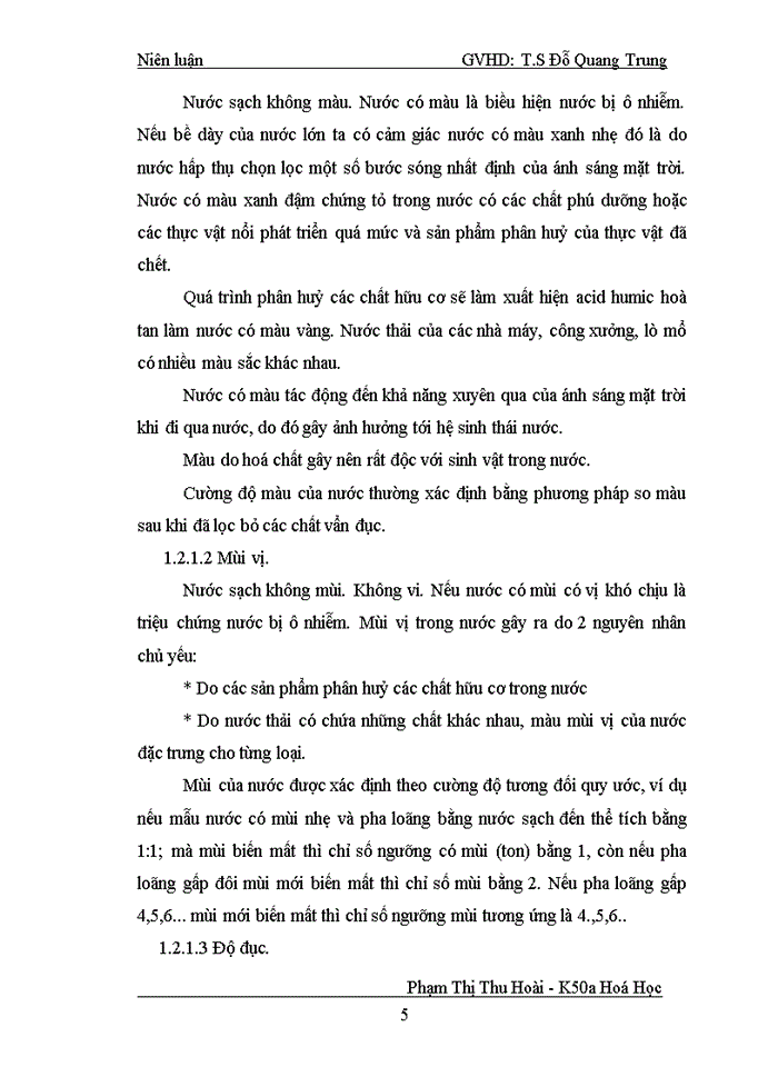 image for page Phân tích Một số chỉ tiêu chất lượng nước sông Tô Lịch