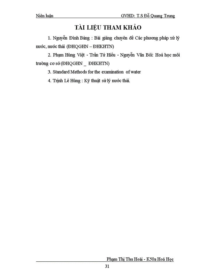 image for page Phân tích Một số chỉ tiêu chất lượng nước sông Tô Lịch