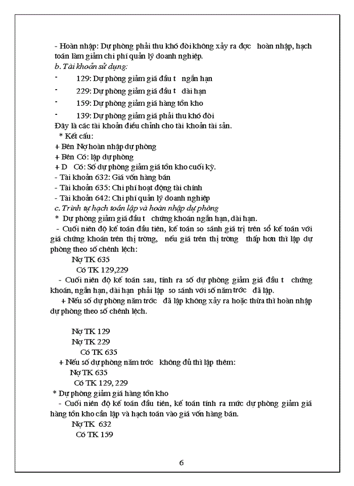 image for page Kế toán các loại dự phòng trong Doanh nghiệp