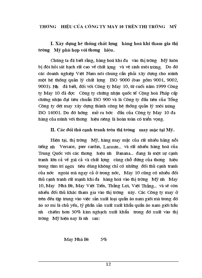 image for page Thương hiệu cho sản phẩm áo sơ mi may sẵn của Công ty May 10 Xuất khẩu sang thị trường Mỹ