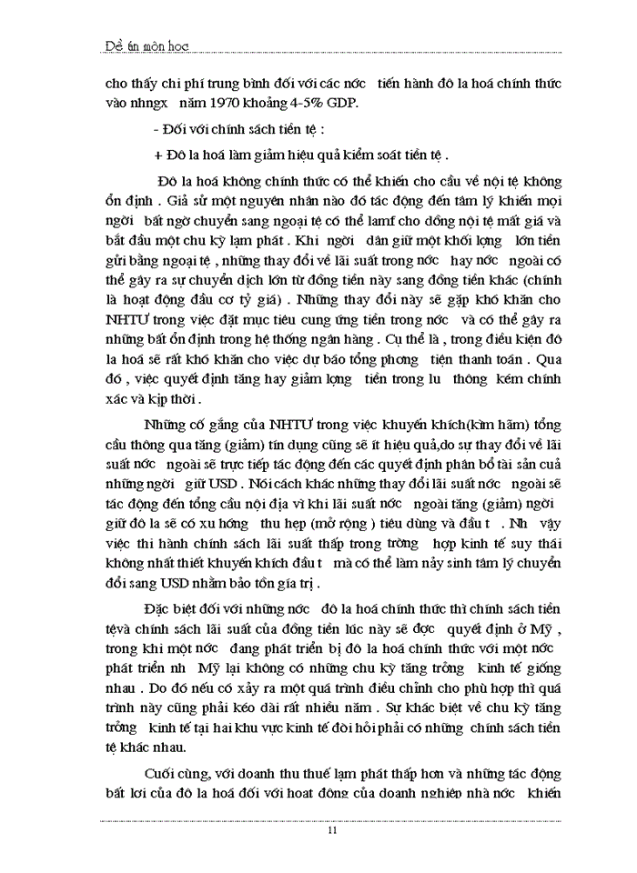 image for page Ảnh hưởng của tình trạng đô la hoá đối với nền kinh tế Việt Nam nguyên nhân và Giải pháp khắc phục