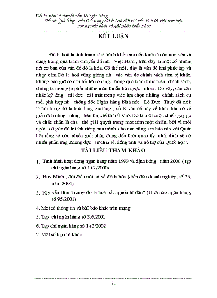 image for page Ảnh hưởng của tình trạng đô la hoá đối với nền kinh tế Việt Nam hiện nay nguyên nhân và Giải pháp khắc phục