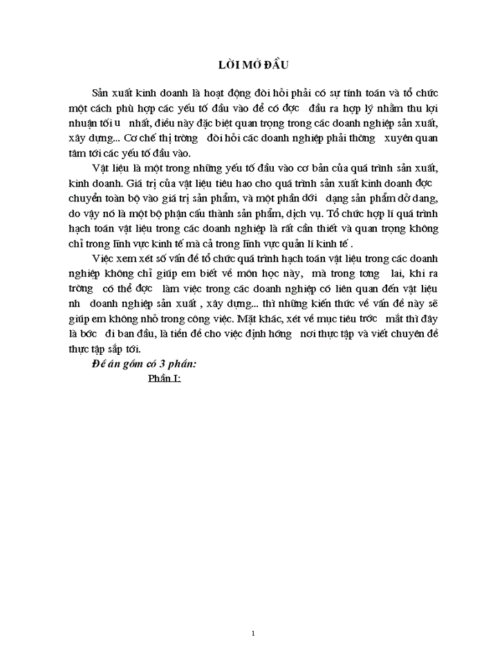 image for page Báo cáo Tổ chức quá trình hạch toán vật liệu