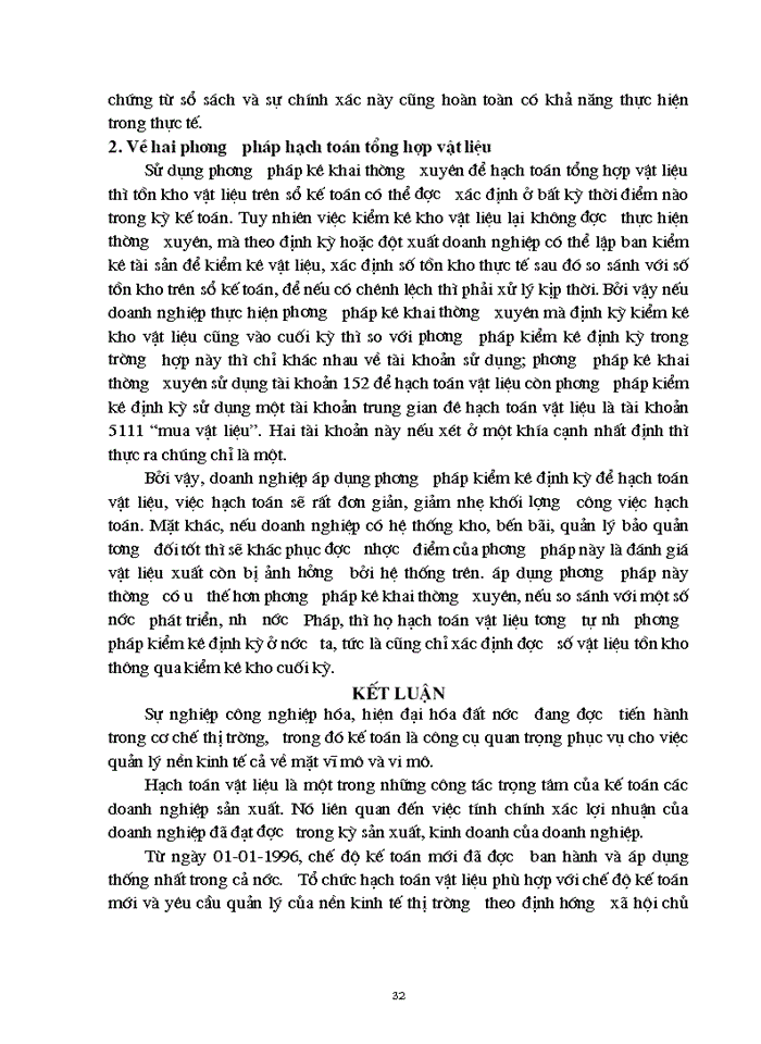 image for page Báo cáo Tổ chức quá trình hạch toán vật liệu