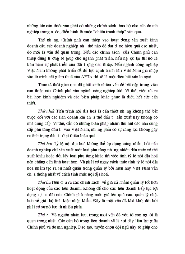 image for page Chính sách can thiệp của Chính phủ Việt Nam vào ngành Công nghiệp sản xuất Ô tô