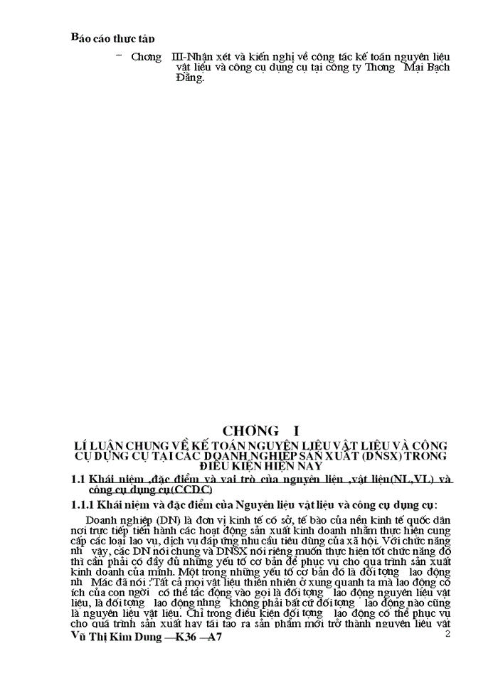 THS Kế toán Nguyên liệu Vật liệu vật liệu và Công cụ dụng cụ tại Công ty Thương mại Xây dựng Bạch Đằng