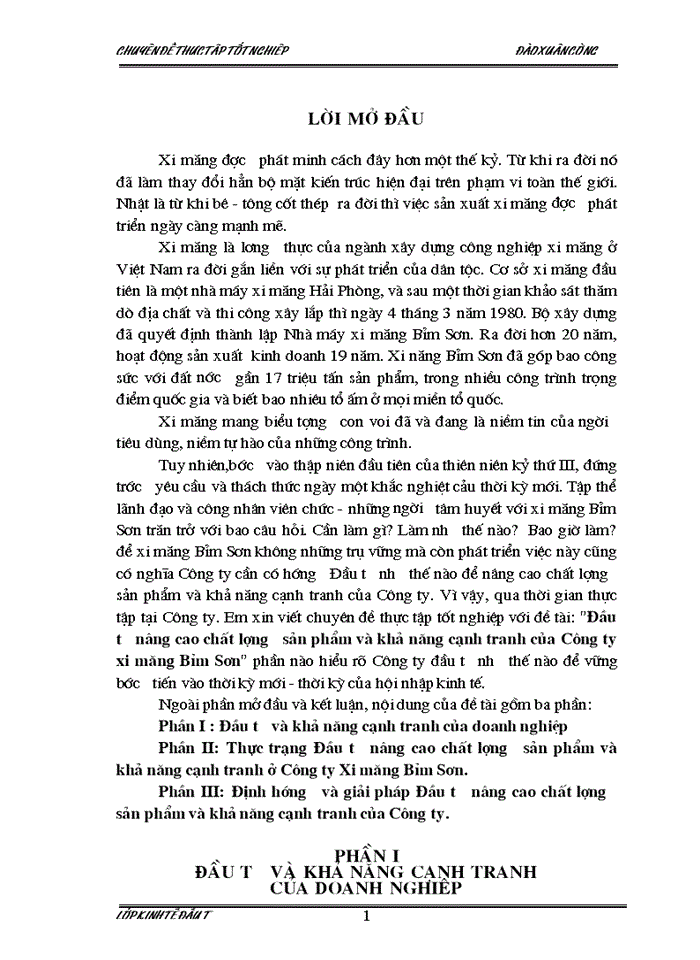 image for page Đầu tư nâng cao chất lượng sản phẩm và khả năng cạnh tranh của Công ty Xi măng Bỉm Sơn