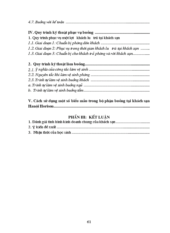 image for page Nội dung nghiệp vụ phục vụ buồng tại khách sạn Hà Nội HORISON