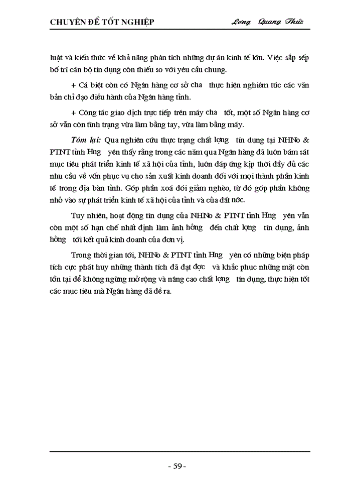 image for page Giải pháp nâng cao chất lượng tín dụng tại Ngân hàng Nông nghiệp và Phát triển Nông thôn tỉnh Hưng Yên