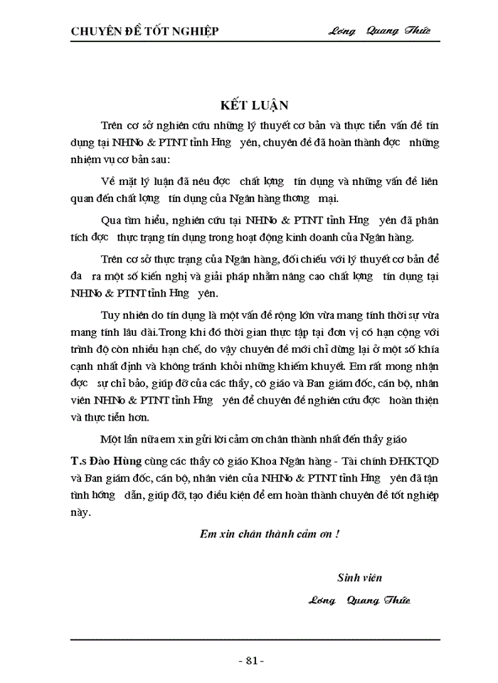 image for page Giải pháp nâng cao chất lượng tín dụng tại Ngân hàng Nông nghiệp và Phát triển Nông thôn tỉnh Hưng Yên