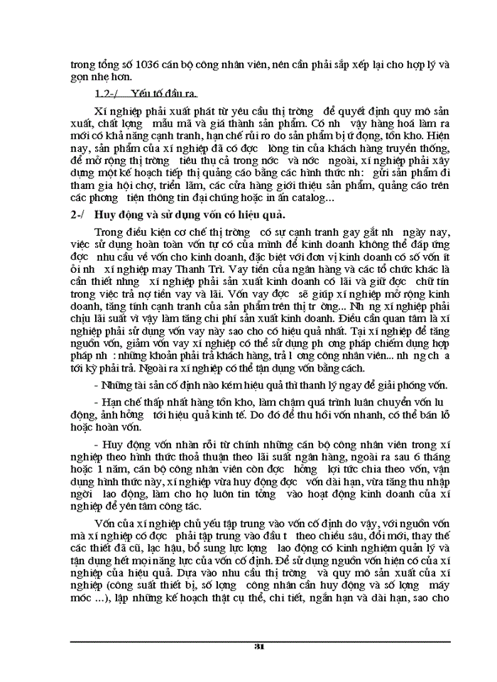 image for page Hiệu quả Sản xuất Kinh doanh tại xí nghiệp may Xuất khẩu Thanh Trì